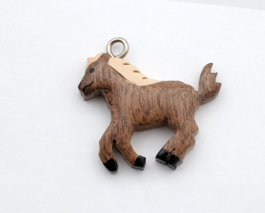 Wood pony charm  20 for