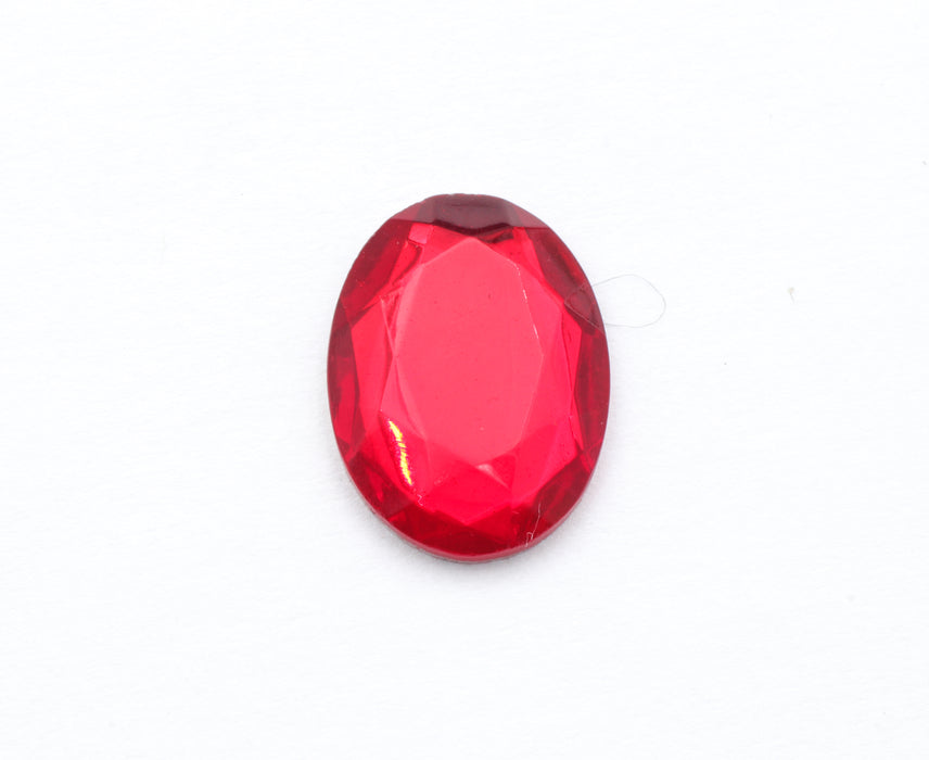 Flat Back Glass Ovals  Siam Ruby or Sapphire  18mm x 13mm  1/2 Gross For