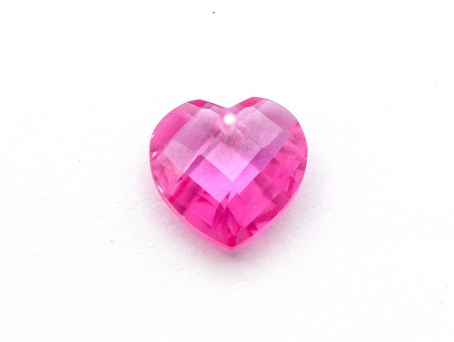 Heart shape pendant  pink 10mm cubic zirconia  15 for