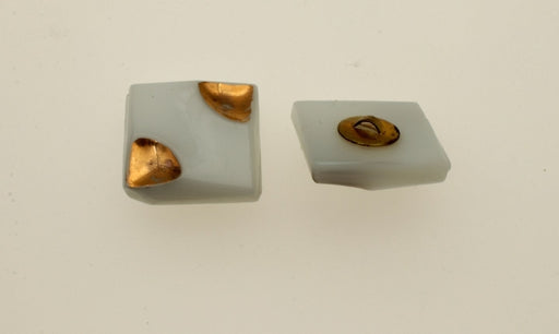 Glass Button  13mm Square  48 pieces For