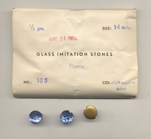Vintage Fancy Glass Stones  14mm Light Sapphire  1/2 gross for