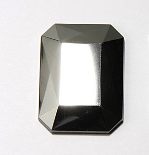 Glass Octagon  36 x 27mm  Imitation Hematite  1 dozen for