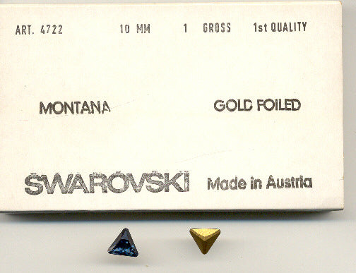 Swarovski Triangle  #4722  10mm Montana  4 dozen for