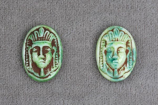 Glass Cameos  Egyptian Theme 16 x 11mm Pharoah  Available in 2 colors  1 gross for