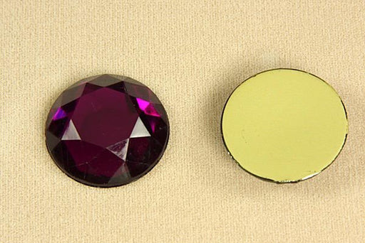 Plastic stone  30mm Round - Amethyst  1/2 gross for