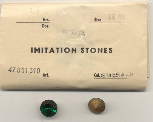 Chaton 60ss (14mm) Emerald  1/2 gross for