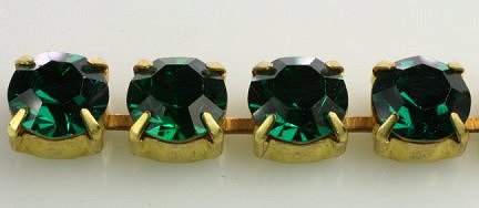 Swarovski  Rhinestone Chain  40ss (8.4mm) Emerald  3 feet for