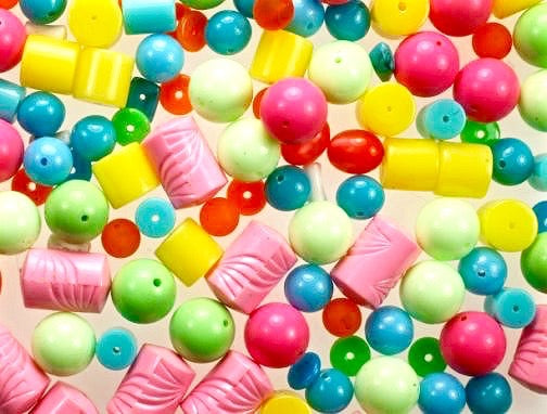 Mixed plastic beads  Summer color mix  2 pounds for