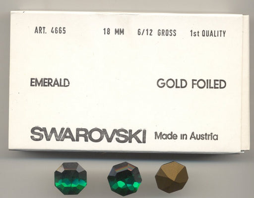 Swarovski Octagon  #4665  18mm Emerald  24 pieces for