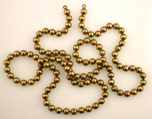 Ball chains Brass  36 inch w/ 5mm beads  1 dozen for