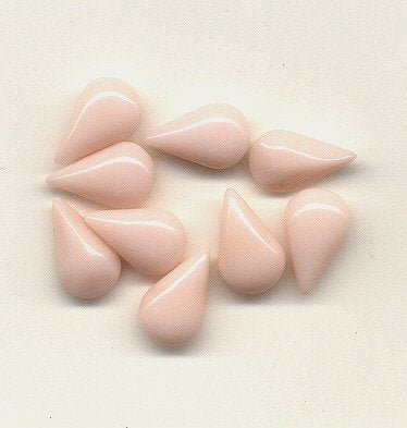 Glass Pearshape  13 x 7.8mm Opaque Light Pink  2 gross for