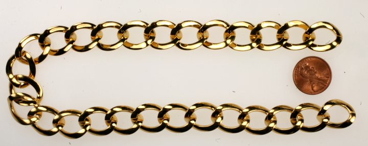 Curb Chain Gold Plated   Cut 13 3/4 Inches  10 Pieces For