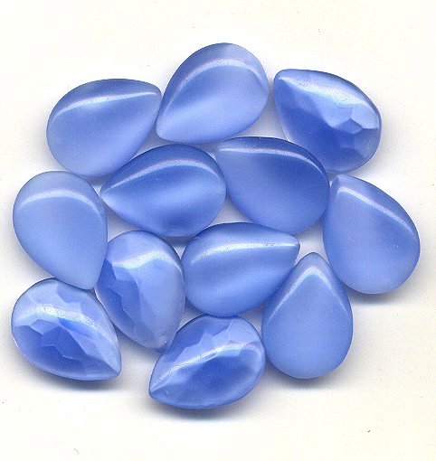 Glass Pearshape  18 x 13mm Light Blue Moonstone  1 gross for