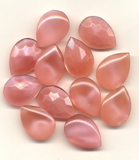 Glass Pearshape  18 x 13mm Pink Moonstone  1 gross for