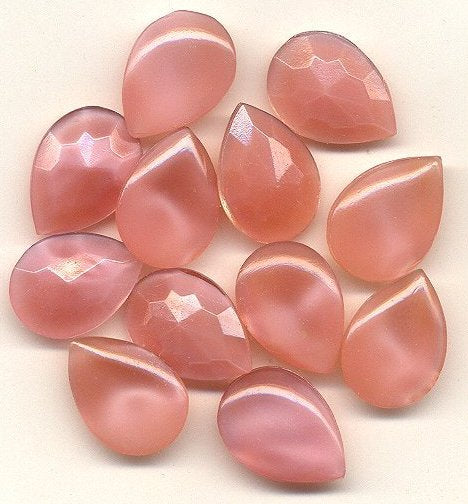 Glass Pearshape  25 x 18mm Pink Moonstone  1/2 gross for