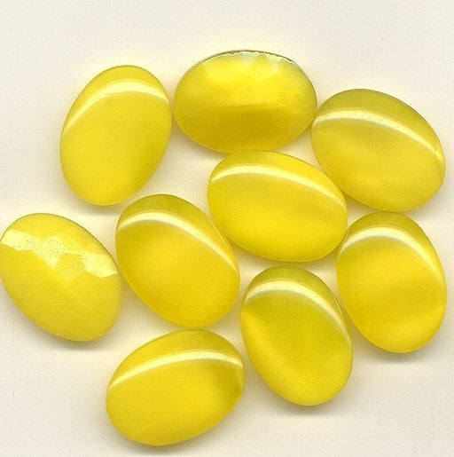 Glass Oval  18 x 13mm Yellow Moonstone  1 gross for