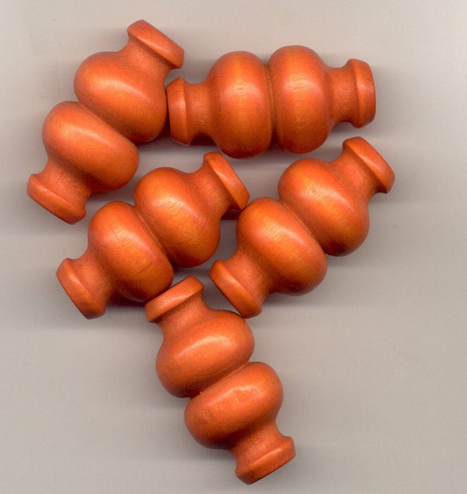 Wooden Beads  51 x 25mm Orange  48 pieces for