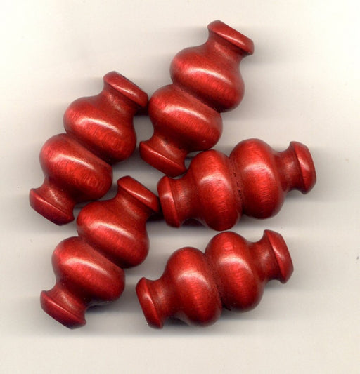 Wooden Beads  51 x 25mm Red  48 pieces for