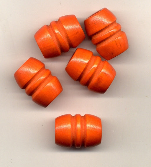 Wooden Tube Beads  29 x 21mm Orange  100 pieces for