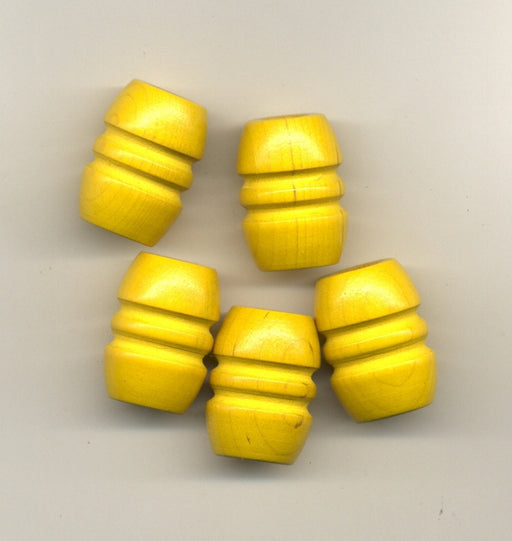 Wooden Tube Beads  29 x 21mm Yellow  100 pieces for