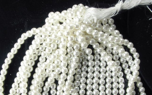 4 MM Plastic Pearl Bead. 1 dozen 60 Inch strands for