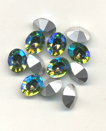 Swarovski ART #4100 Ovals  10 x 8mm AB Colors  1/4 gross package for