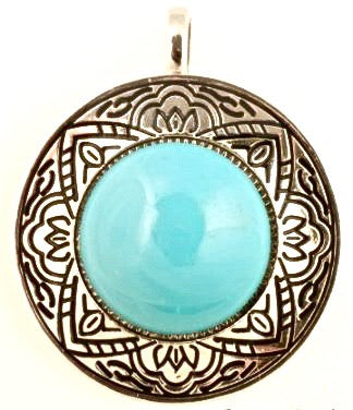 Glass Turquoise Pendant  1 For