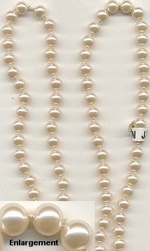 6mm Pearlized Glass Beads - White Pearl. 1 dozen strands for