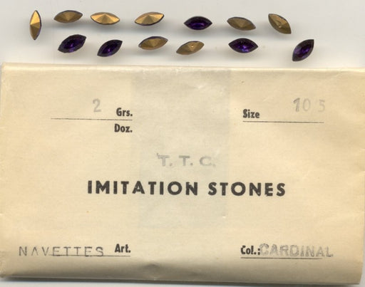 Navette Rhinestones  10 x 5mm Gemstone Colors  2 gross for