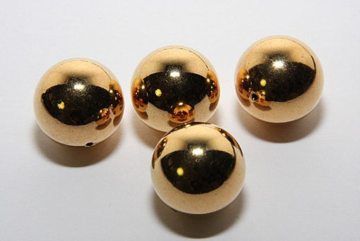 Plated Brass Beads 19mm Gold and Silver Plate 60 pieces for