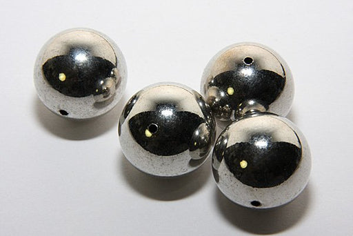 Plated brass bead 22mm<br<48 pieces for