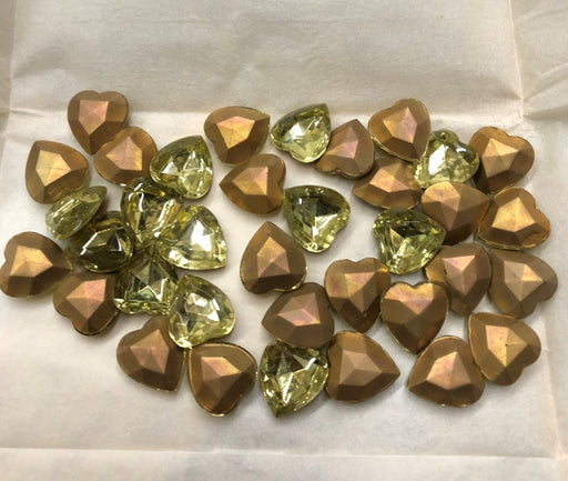 Glass Hearts  15 x 14mm  Gemstone Colors  2 dozen for
