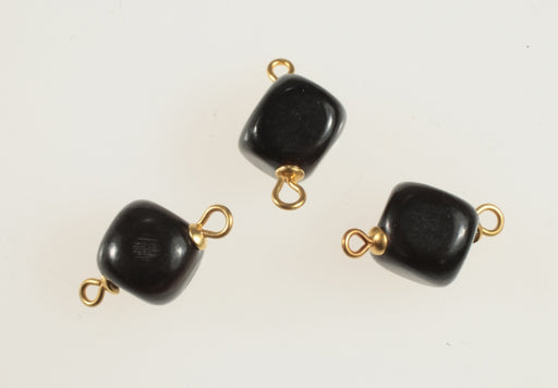 Black Horn 2 loop Beads  10mm x 10mm  100 For