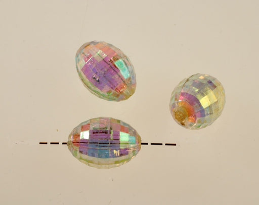 Plastic Beads Crystal Aurora Borealis  Available In 3 Sizes  1 Pound for 