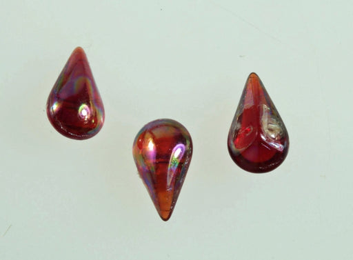Glass Pear Shape  Ruby AB   10mm x 6mm   2 Gross For