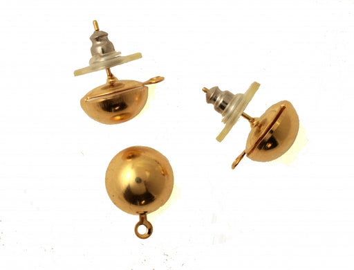 Post With Half Ball  Available In Gold Or Sterling Plate  10mm  1 Gross For