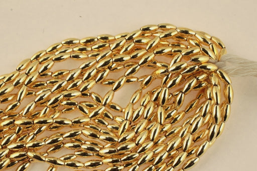 Plated Plastic Beads  Available In Gold Or Silver   6 x 3mm  1 Dozen 60 inch Strands For