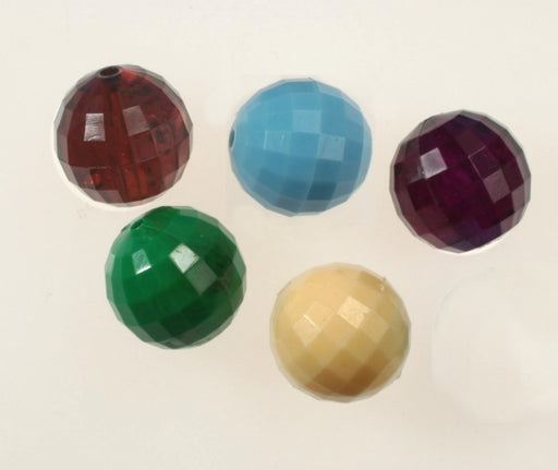 Faceted Plastic Beads  18mm  5 Colors Available  1 Pound For