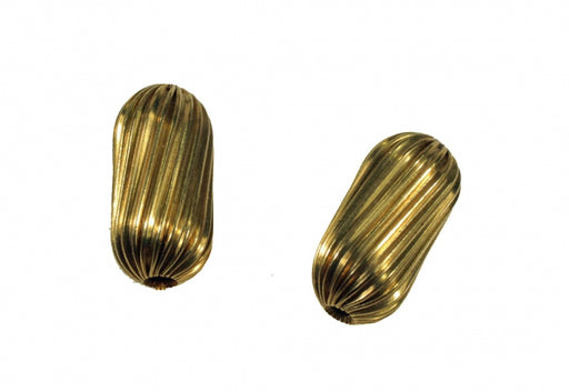 Currugated Brass Bead  15mm x 8mm  144 Pieces For