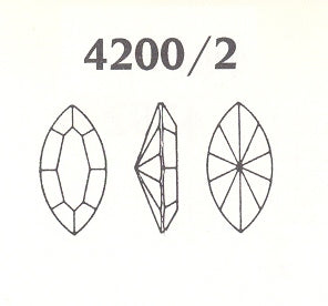 Swarovski ART #4200/2 TTC Navettes  15 x 7mm Gemstone Colors  1 gross for