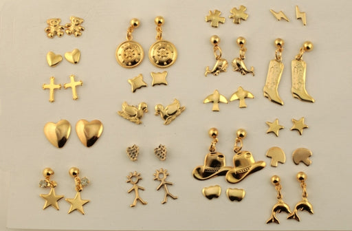 Gold Plated Stud Earring Assortment  200 Pair For