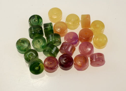 Tri Color Plastic Bead Mix  9mm x 6mm  1 Pound For