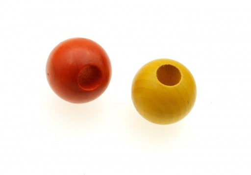 Large Hole Wood Bead  26mm  2 Colors Available  100 For