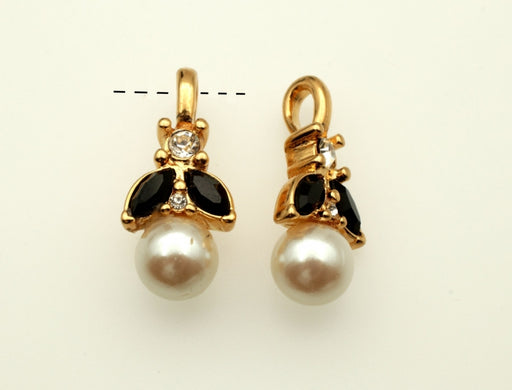 Pearl And Rhinestone Drop  10 Pieces For