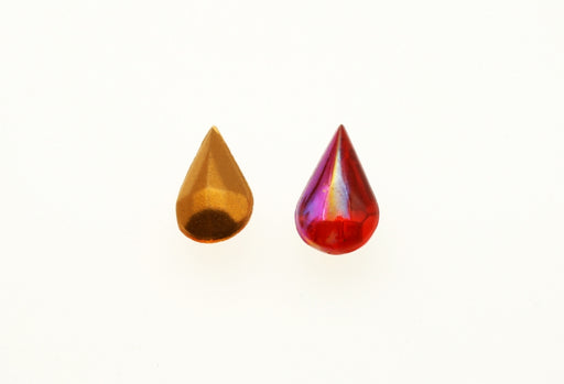Glass Pear Shape Cabochons  2 AB Colors Available  10mm x 6mm   2 Gross For