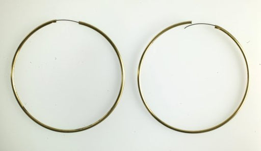 Endless brass hoop earrings  2 5/16 inch (58mm) diameter  1 gross for