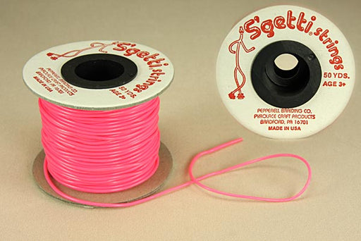 Rubber Stretch Cord  Neon Pink  50 yards for