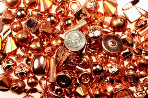 Copper Plated Plastic Beads  3 Pounds For