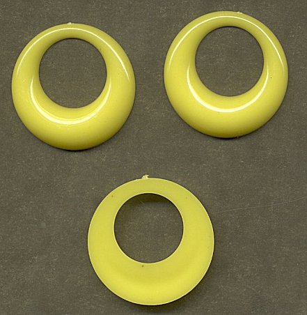 Flat-Back Plastic Pirate Hoops  35mm Opaque Yellow  1 gross for