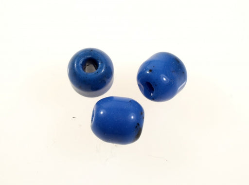 12x11mm Glass Bead Royal Blue w/Black specks 1 pound for